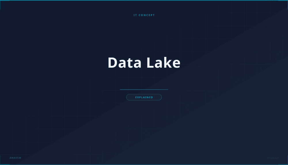 Digital data lake visualization showing data streams flowing into central storage repository