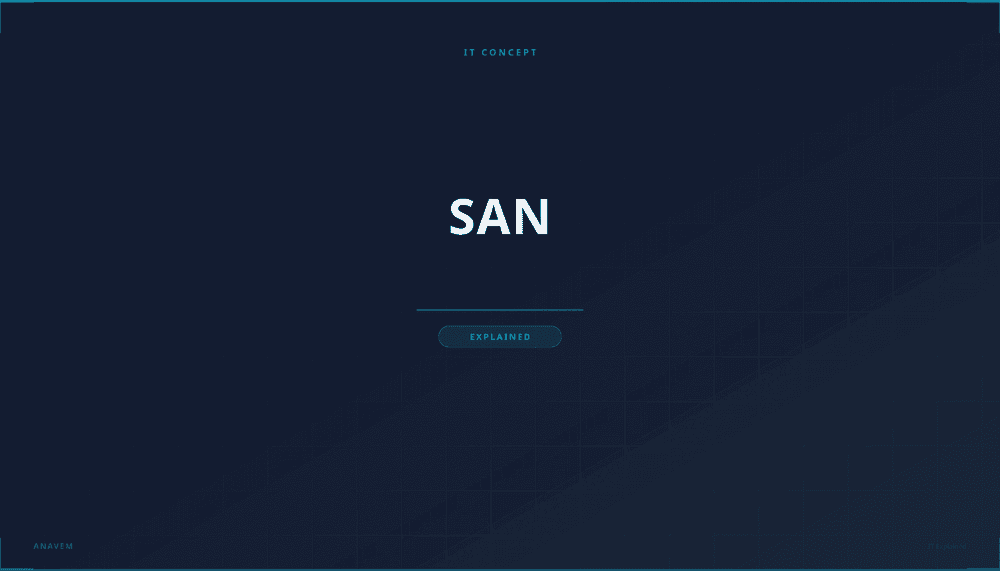 Storage Area Network visualization showing connected servers and storage devices