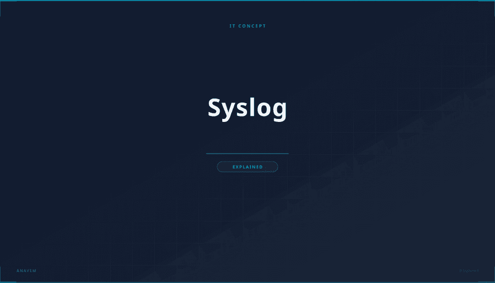 Visualization of centralized Syslog logging architecture with data streams flowing from multiple systems