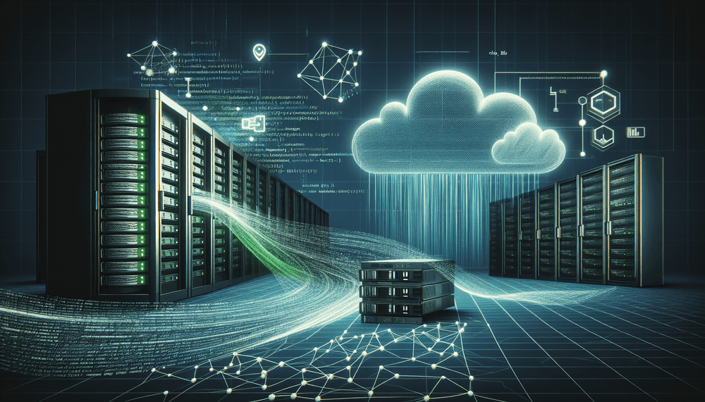 Infrastructure as Code concept showing code transforming into cloud infrastructure