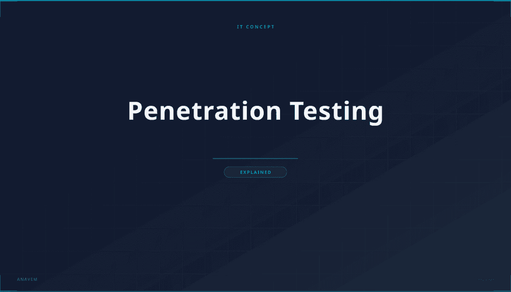 Cybersecurity penetration testing concept with digital network security visualization