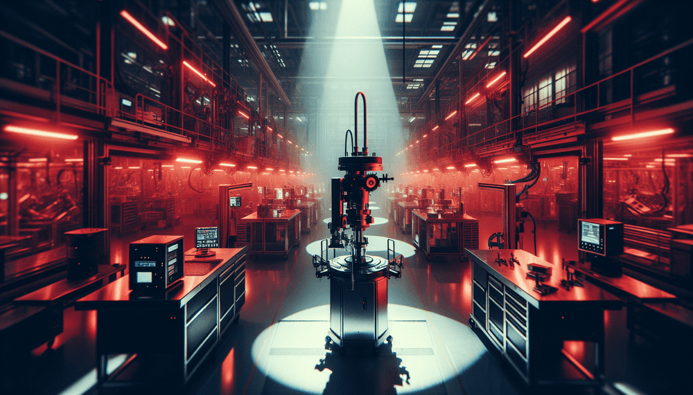 Medical device manufacturing facility with emergency lighting and surgical equipment