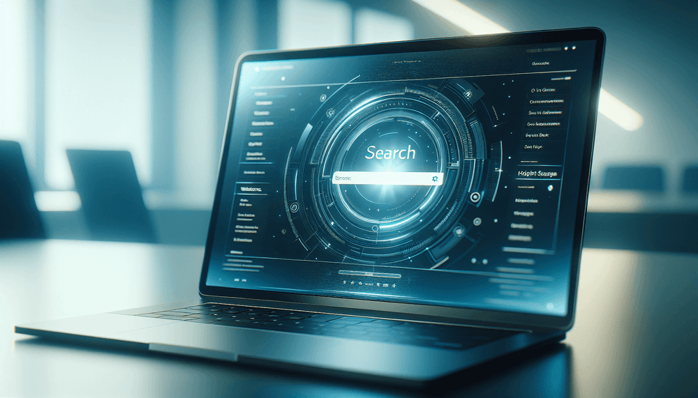 Windows 11 laptop screen showing Start Menu search interface