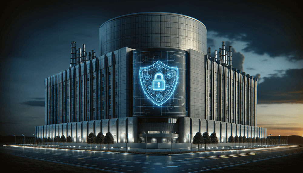 Nuclear research facility with digital security protection visualization