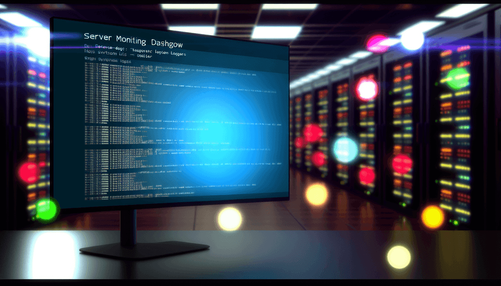 Windows Event Viewer showing system event logs on a monitoring dashboard