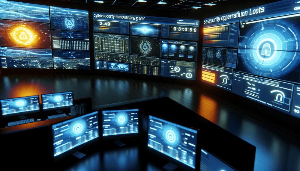 Windows Event Viewer displaying security audit logs on a cybersecurity monitoring dashboard