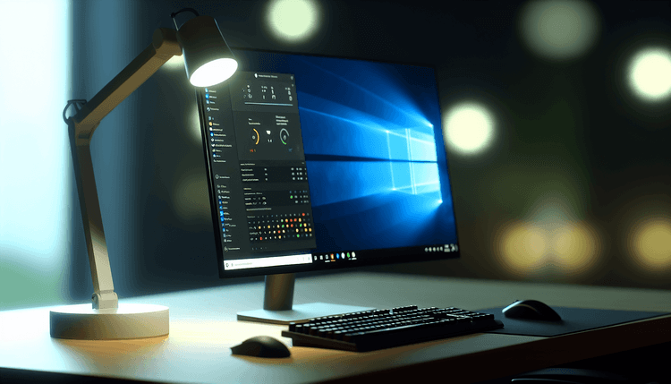 Windows 11 system performance monitoring on professional workstation display