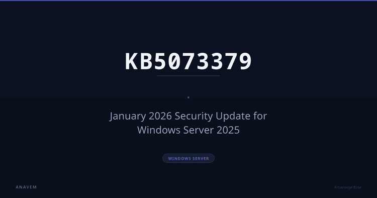 Server room displaying Windows Server 2025 security update installation progress