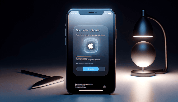 iPhone displaying iOS security update screen in Settings app