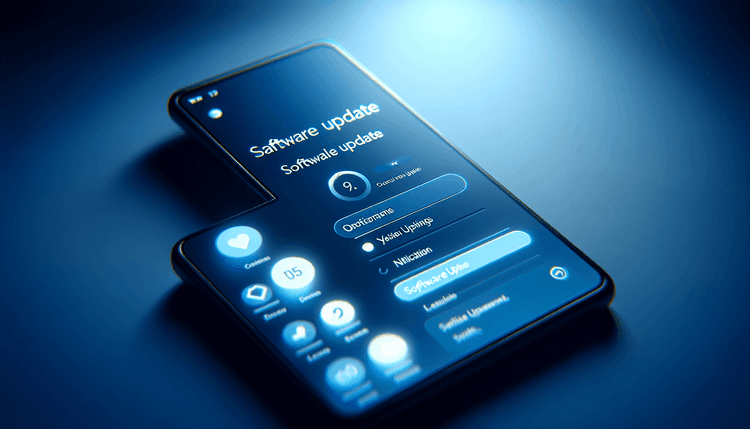 iPhone showing iOS software update screen with notification icons in background