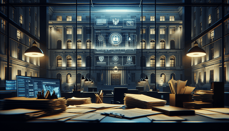 Government office documents and permits on desk representing phishing threat targeting permit applicants