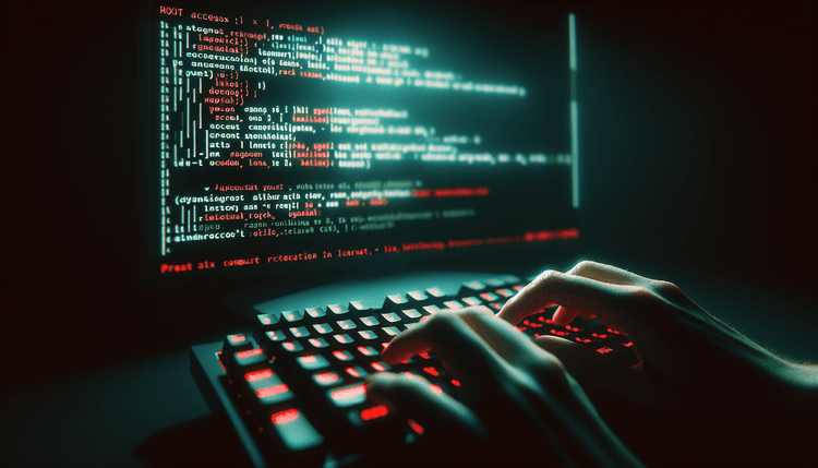 Linux terminal screen showing root access commands with dramatic lighting
