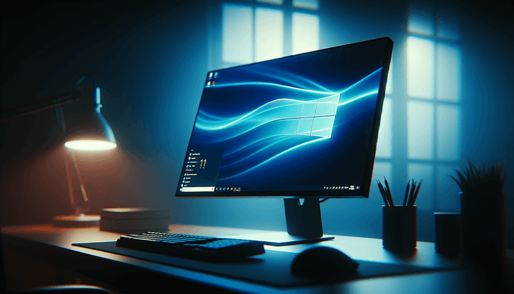 Desktop computer displaying Windows 11 setup screen with custom folder options