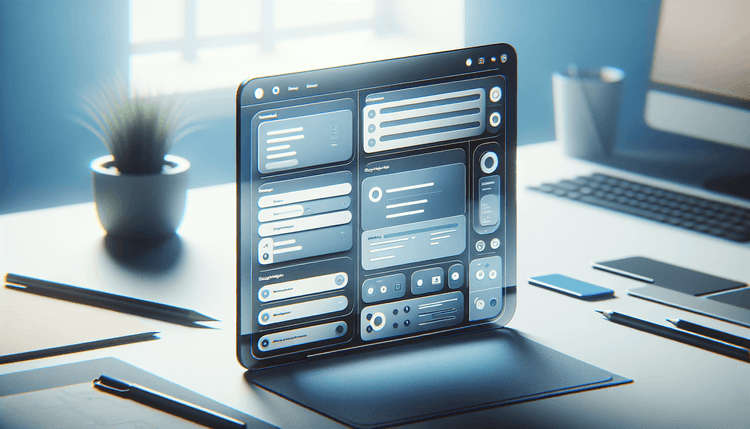 Modern software application interface with clean design and simplified navigation elements