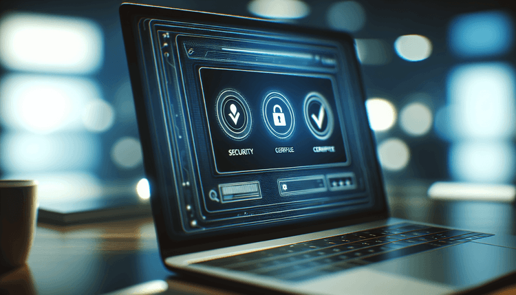 Windows Security app interface showing certificate status on laptop screen