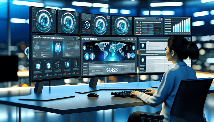 IT security analyst reviewing MFA status dashboards in Microsoft Entra ID admin center