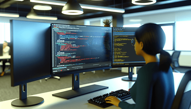 Professional IT workspace showing Microsoft Teams troubleshooting and cache clearing process