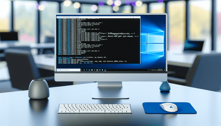 Windows command prompt showing dsregcmd Azure AD join status output