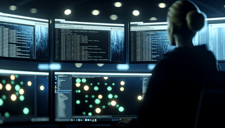 Windows system administrator analyzing application crash reports and Event ID 1001 logs on multiple monitoring screens