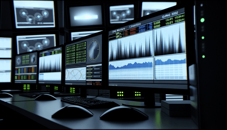 Windows network monitoring dashboard showing DNS query performance and timeout statistics