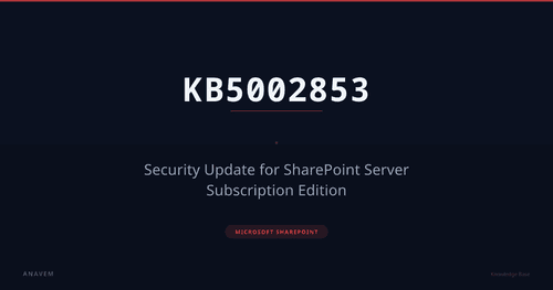 KB5002853 — Security Update for SharePoint Server Subscription Edition