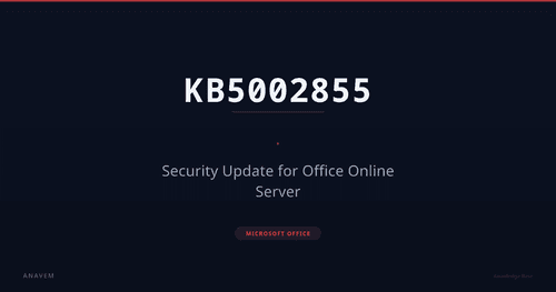 KB5002855 — Security Update for Office Online Server
