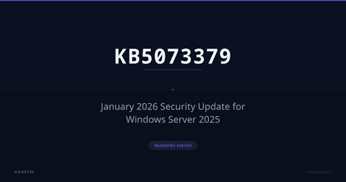 KB5073379 — January 2026 Security Update for Windows Server 2025