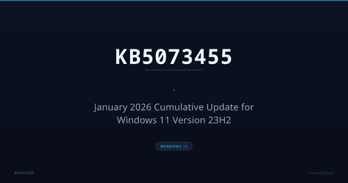 KB5073455 — January 2026 Cumulative Update for Windows 11 Version 23H2