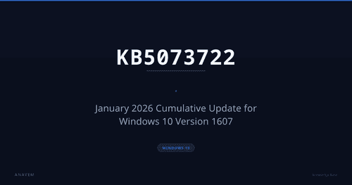 KB5073722 — January 2026 Cumulative Update for Windows 10 Version 1607