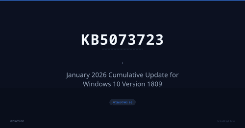 KB5073723 — January 2026 Cumulative Update for Windows 10 Version 1809