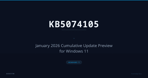 KB5074105 — January 2026 Cumulative Update Preview for Windows 11