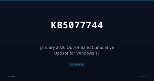 KB5077744 — January 2026 Out-of-Band Cumulative Update for Windows 11