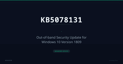 KB5078131 — Out-of-band Security Update for Windows 10 Version 1809