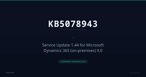 KB5078943 — Service Update 1.44 for Microsoft Dynamics 365 (on-premises) 9.0