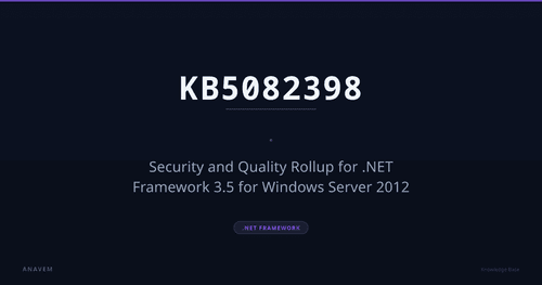 KB5082398 — Security and Quality Rollup for .NET Framework 3.5 for Windows Server 2012