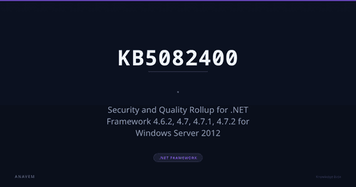 KB5082400 — Security and Quality Rollup for .NET Framework 4.6.2, 4.7, 4.7.1, 4.7.2 for Windows Server 2012