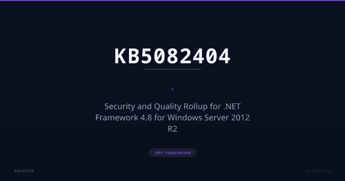 KB5082404 — Security and Quality Rollup for .NET Framework 4.8 for Windows Server 2012 R2