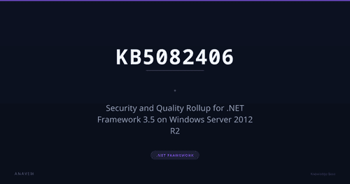 KB5082406 — Security and Quality Rollup for .NET Framework 3.5 on Windows Server 2012 R2