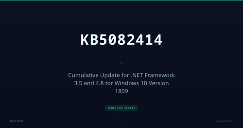 KB5082414 — Cumulative Update for .NET Framework 3.5 and 4.8 for Windows 10 Version 1809