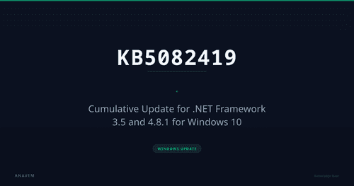 KB5082419 — Cumulative Update for .NET Framework 3.5 and 4.8.1 for Windows 10