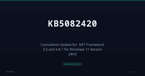 KB5082420 — Cumulative Update for .NET Framework 3.5 and 4.8.1 for Windows 11 Version 24H2