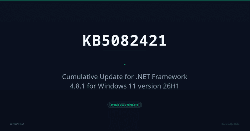 KB5082421 — Cumulative Update for .NET Framework 4.8.1 for Windows 11 version 26H1