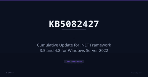KB5082427 — Cumulative Update for .NET Framework 3.5 and 4.8 for Windows Server 2022