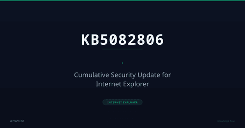 KB5082806 — Cumulative Security Update for Internet Explorer