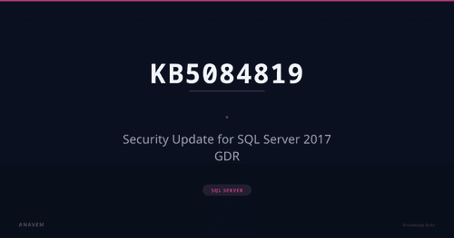 KB5084819 — Security Update for SQL Server 2017 GDR
