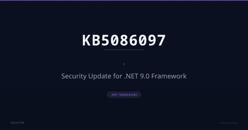 KB5086097 — Security Update for .NET 9.0 Framework