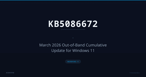 KB5086672 — March 2026 Out-of-Band Cumulative Update for Windows 11