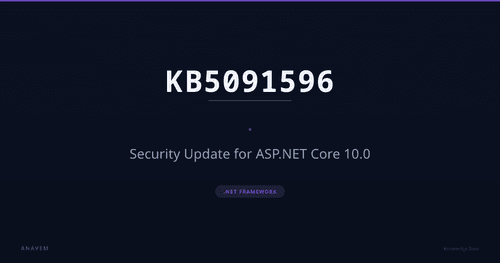KB5091596 — Security Update for ASP.NET Core 10.0