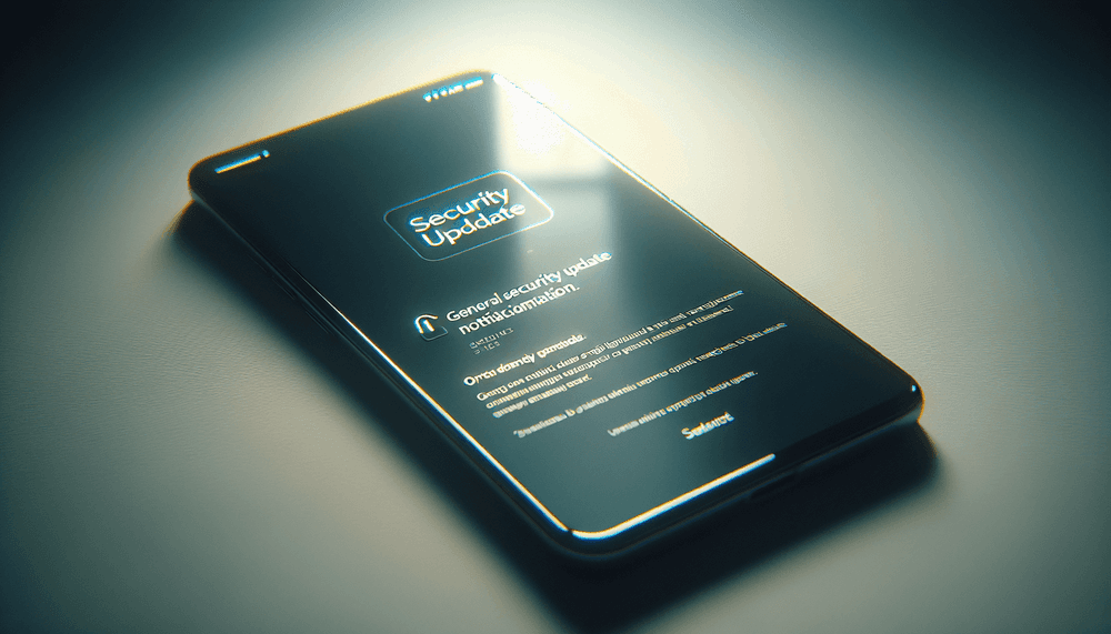 iPhone displaying iOS security update notification on screen