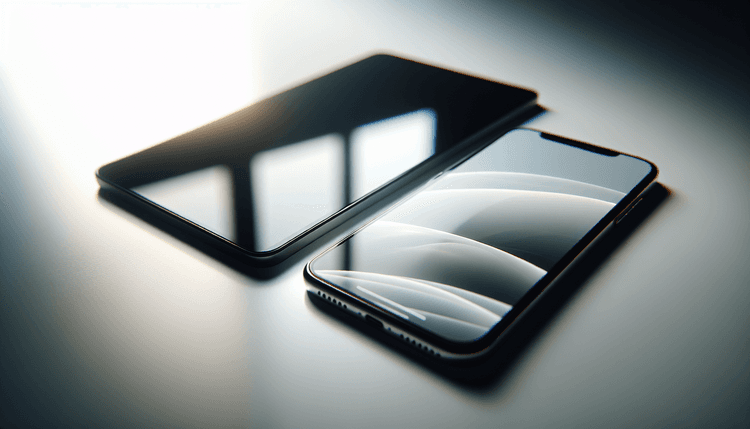 iPhone and iPad devices on white surface with soft lighting